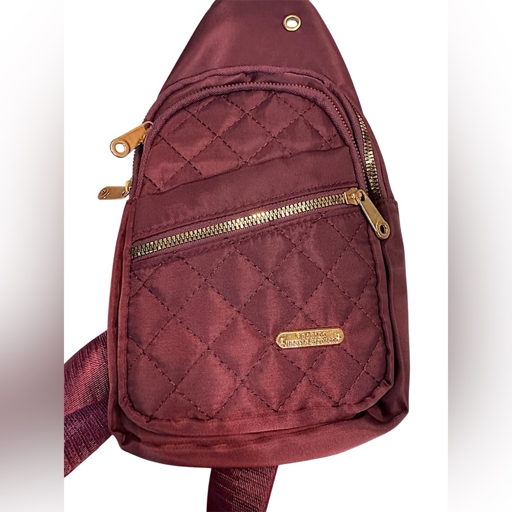 Quilted Sling BackPack in Purple